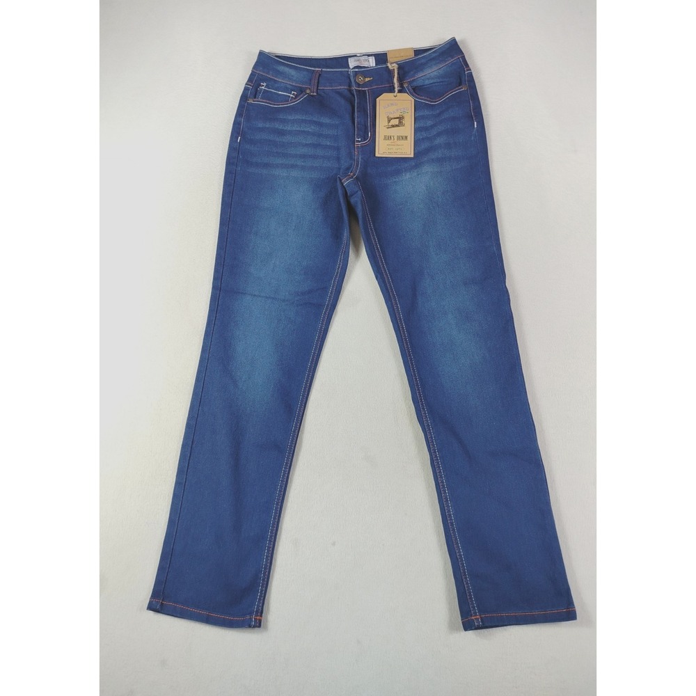 Jack David Jeans Womens 12 Blue Mid Rise Straight Stretch Stretchy Western Rodeo